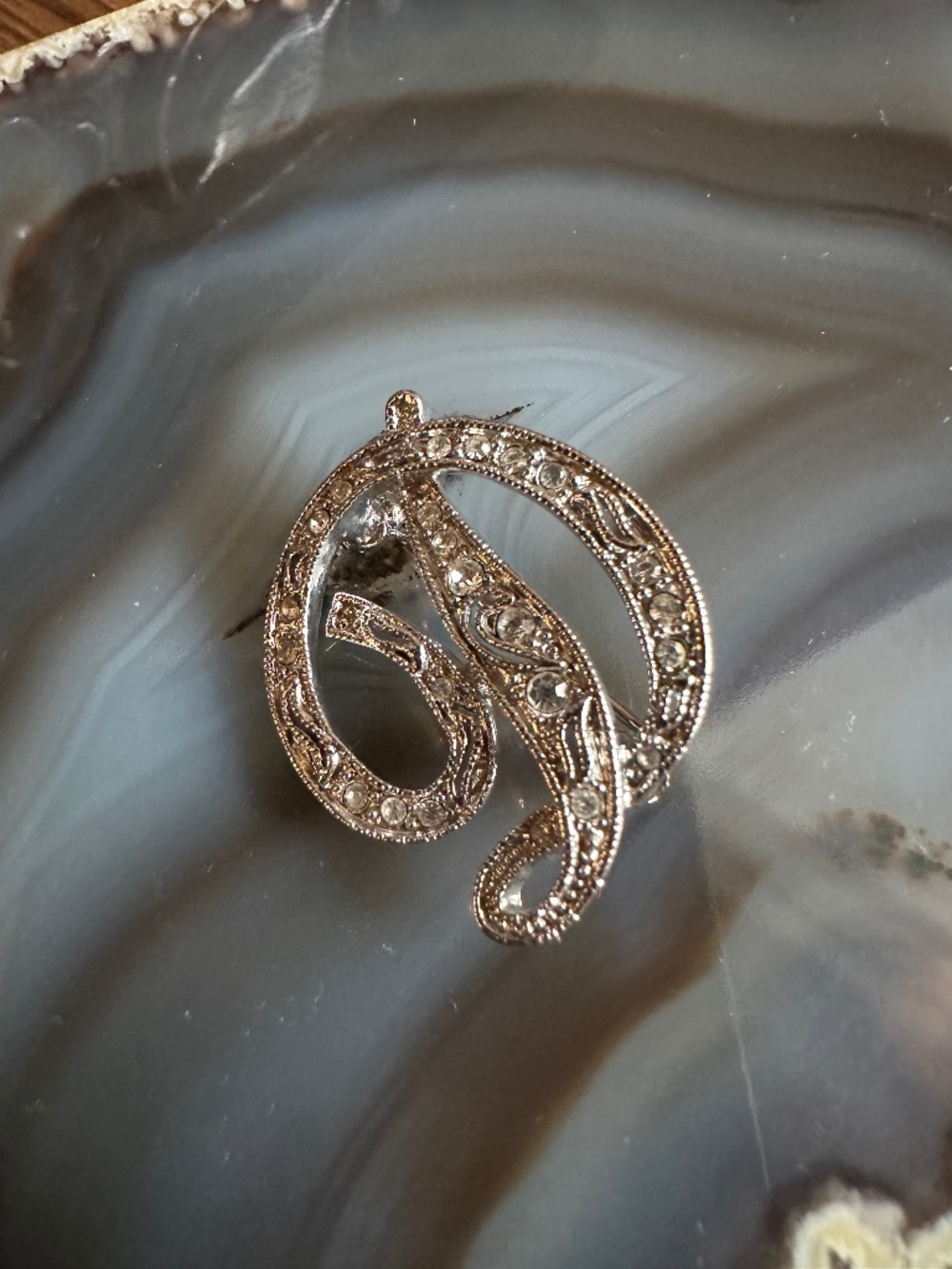 Monet “D” Brooch